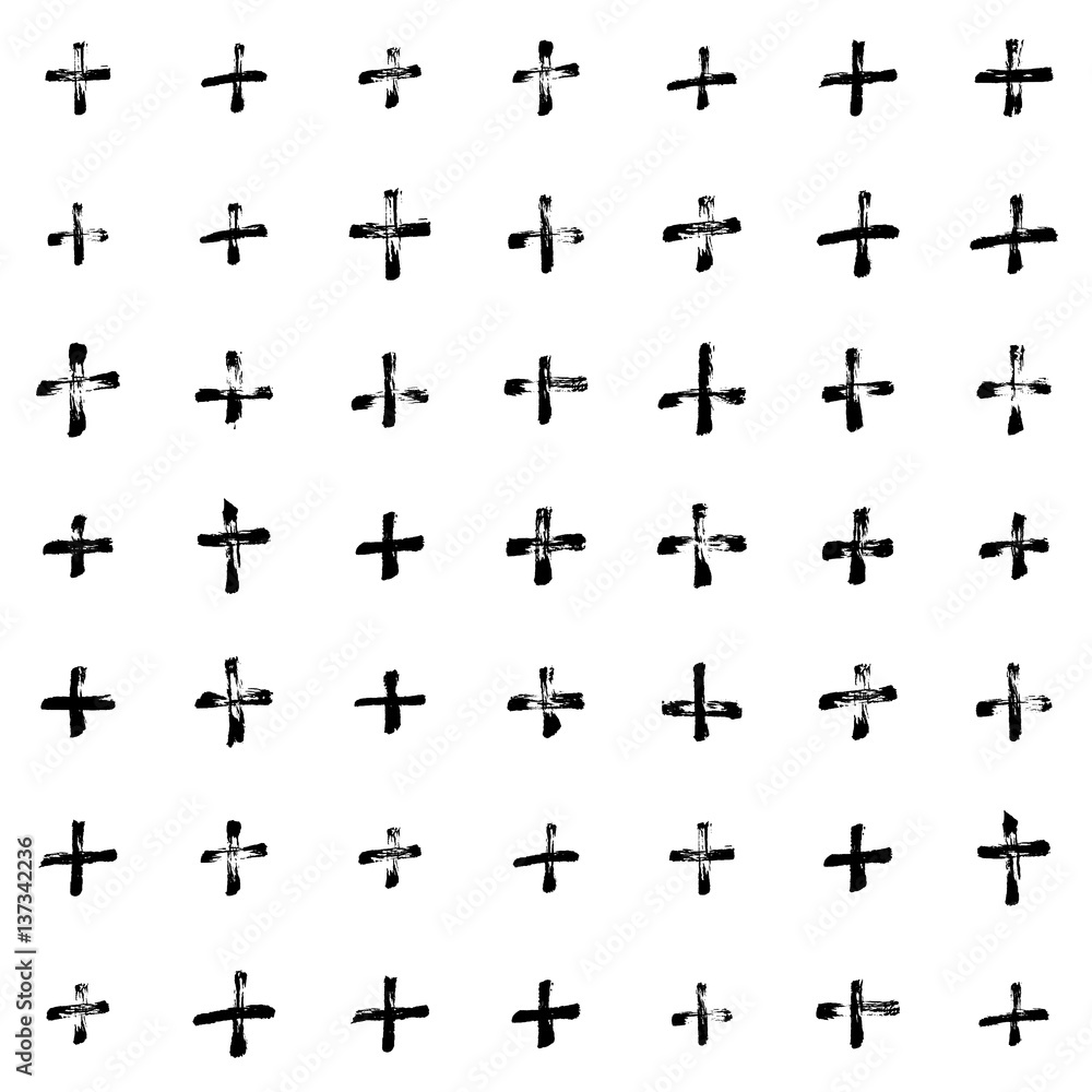 Pattern grunge hand-drawing with a dry brush in black ink made of