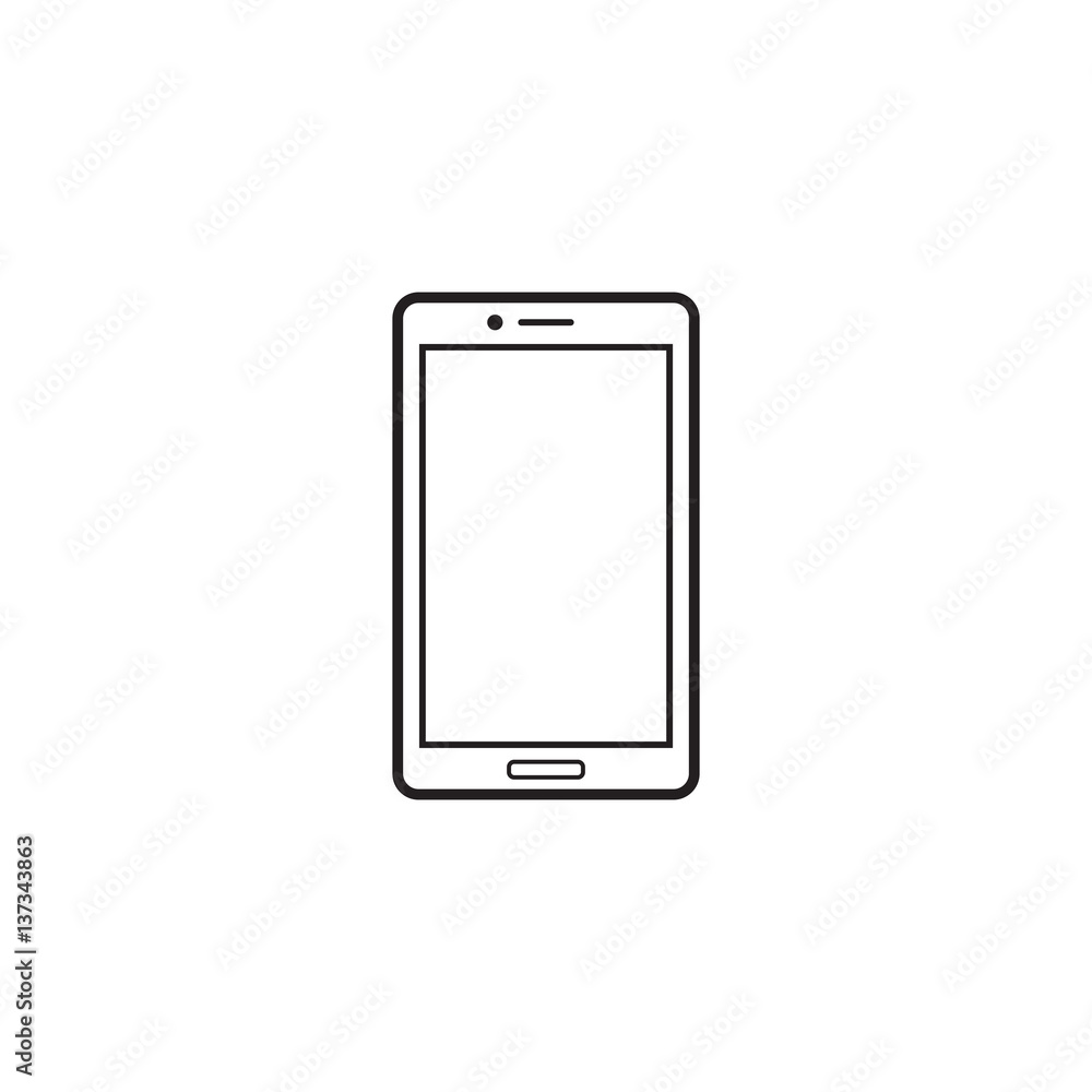 Smartphone line icon, outline vector logo illustration, linear pictogram isolated on white Smartphone line icon, outline vector logo illustration, linear pictogram isolated on white