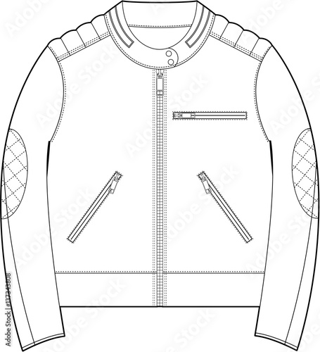 Vintage Biker Jacket Fashion Template photo