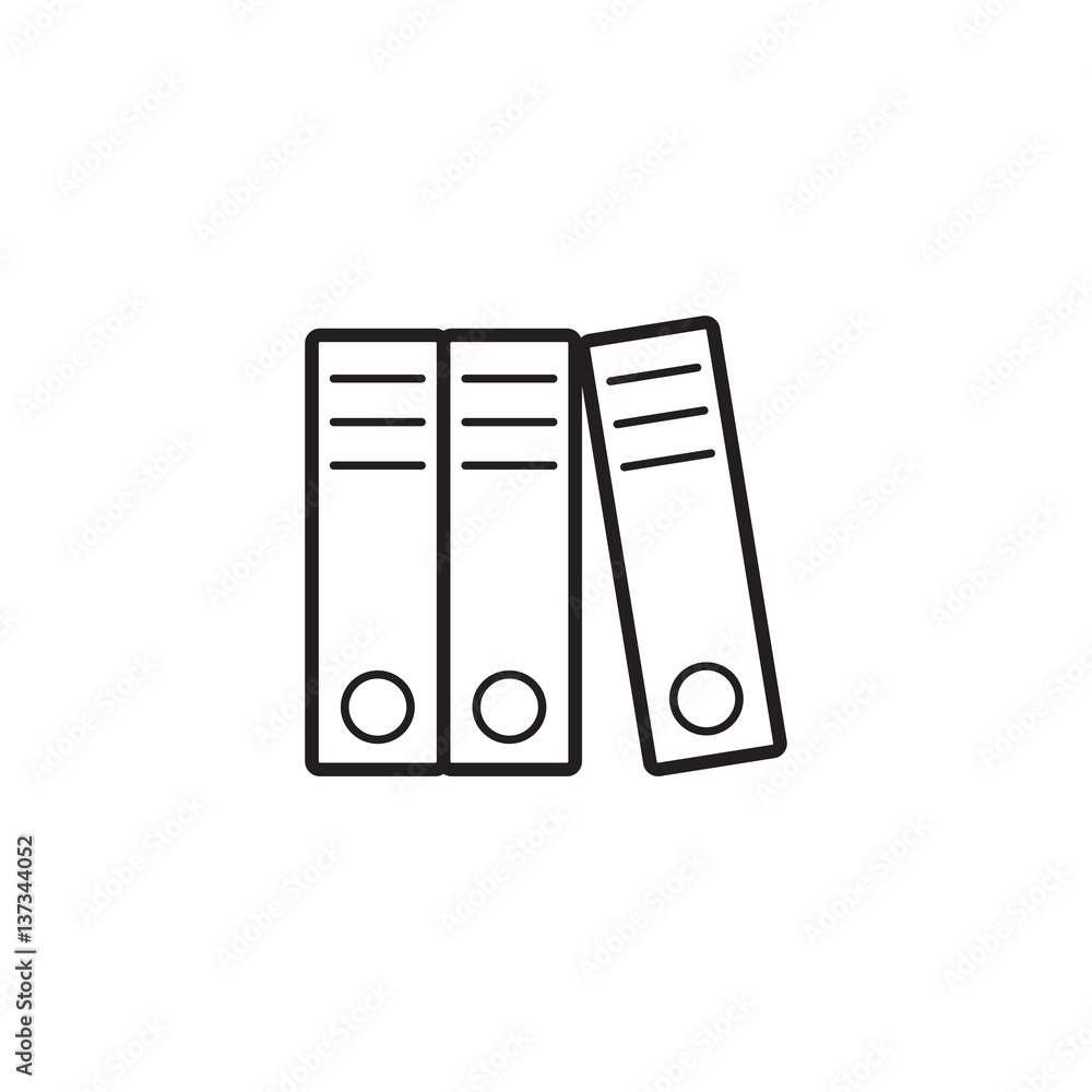 Lever Arch Binders thin line icon, paper folders outline vector logo illustration, linear pictogram isolated on white Lever Arch Binders thin line icon, paper folders outline vector logo illustration, linear pictogram isolated on white