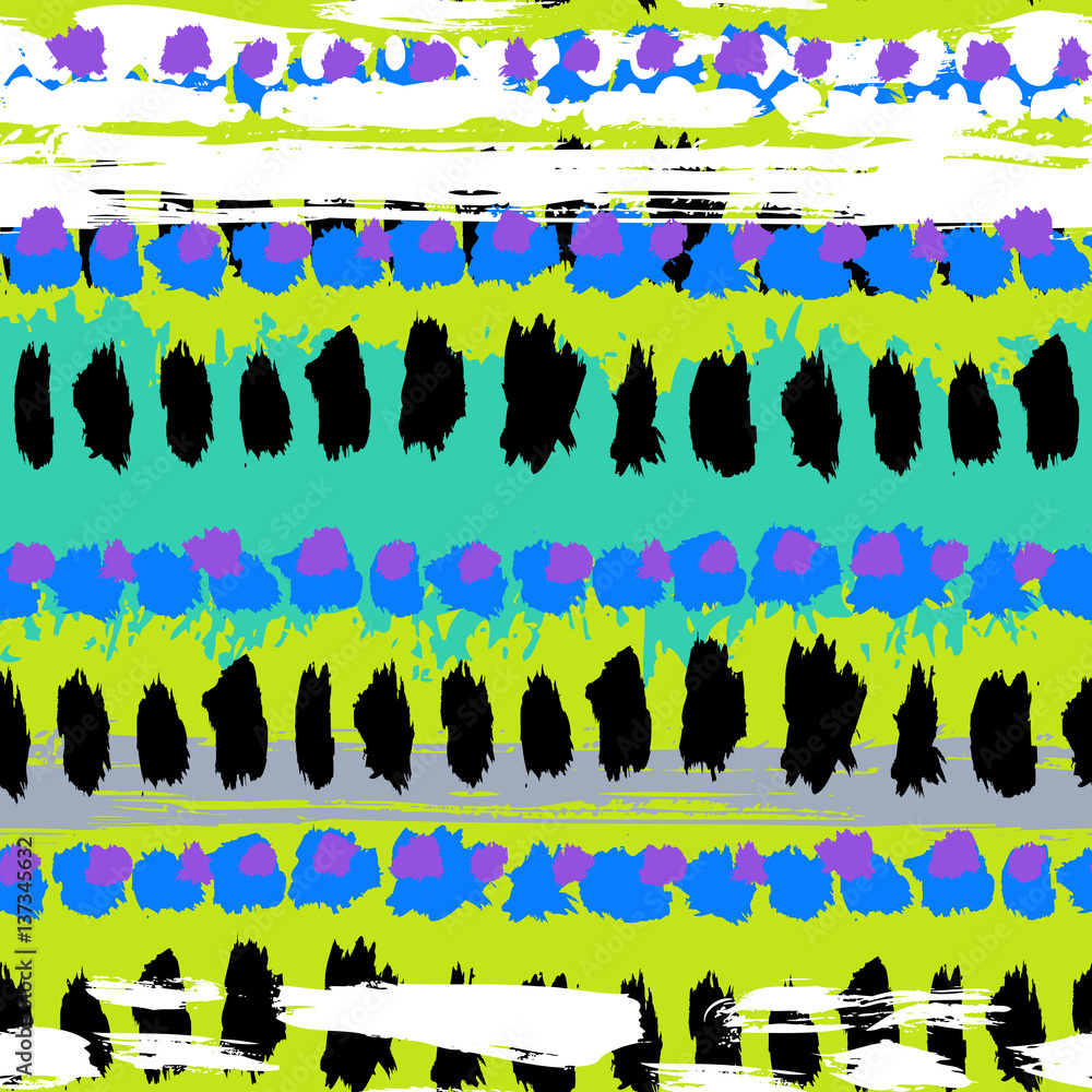 Grunge pattern with hand-painted details