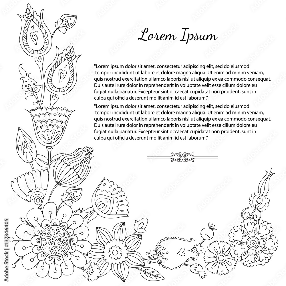 doodle floral greeting card