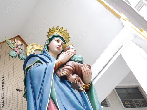 ur Mother of Perpetual Help is a Roman Catholic title of the Blessed Virgin Mary as represented in a celebrated 15th-century Byzantine icon. This is in Church of Bangkok, Thailand