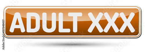 Adult XXX - Abstract beautiful button with text.