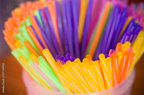 Colorful drinking straws