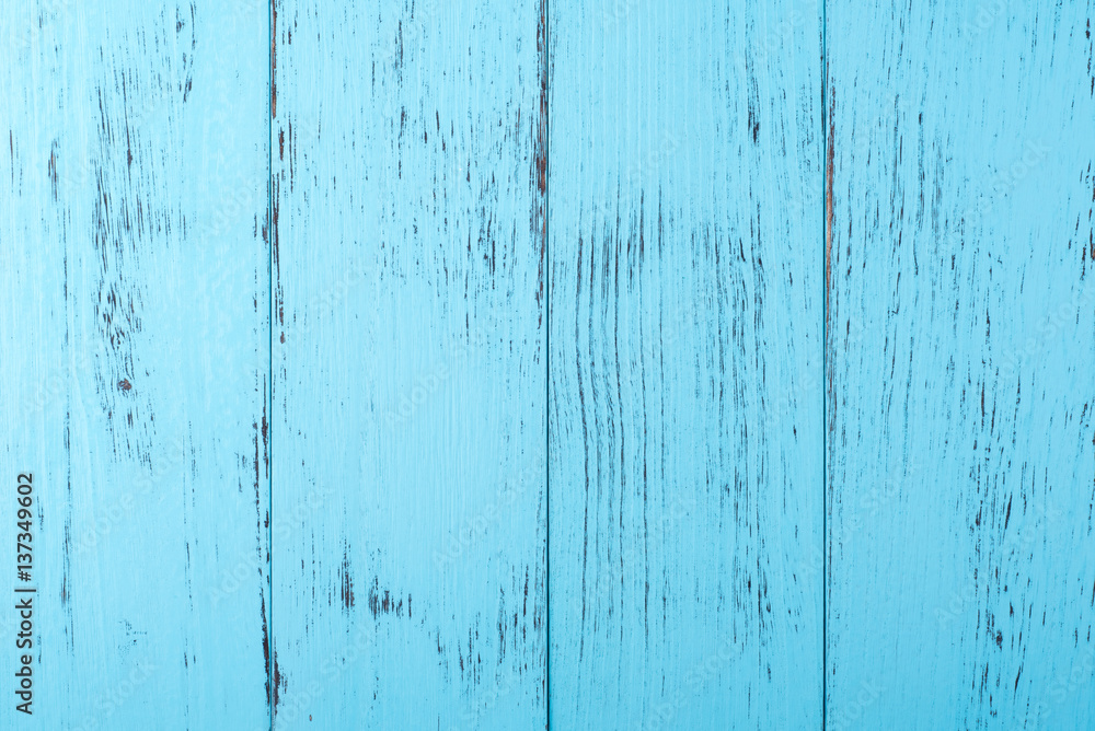 Obraz premium Background, weathered blue wooden planks