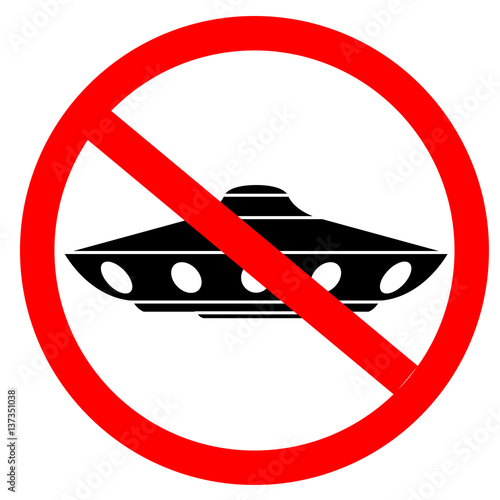Alien ships are not allowed. Vector sign.