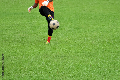 Kicking soccer ball © suman
