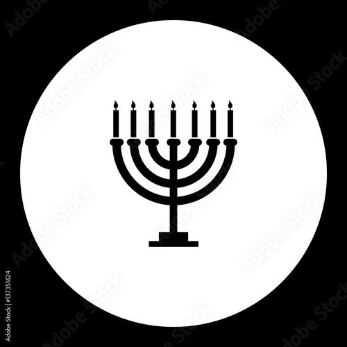 black historical religion candlestick simple isolated icon eps10
