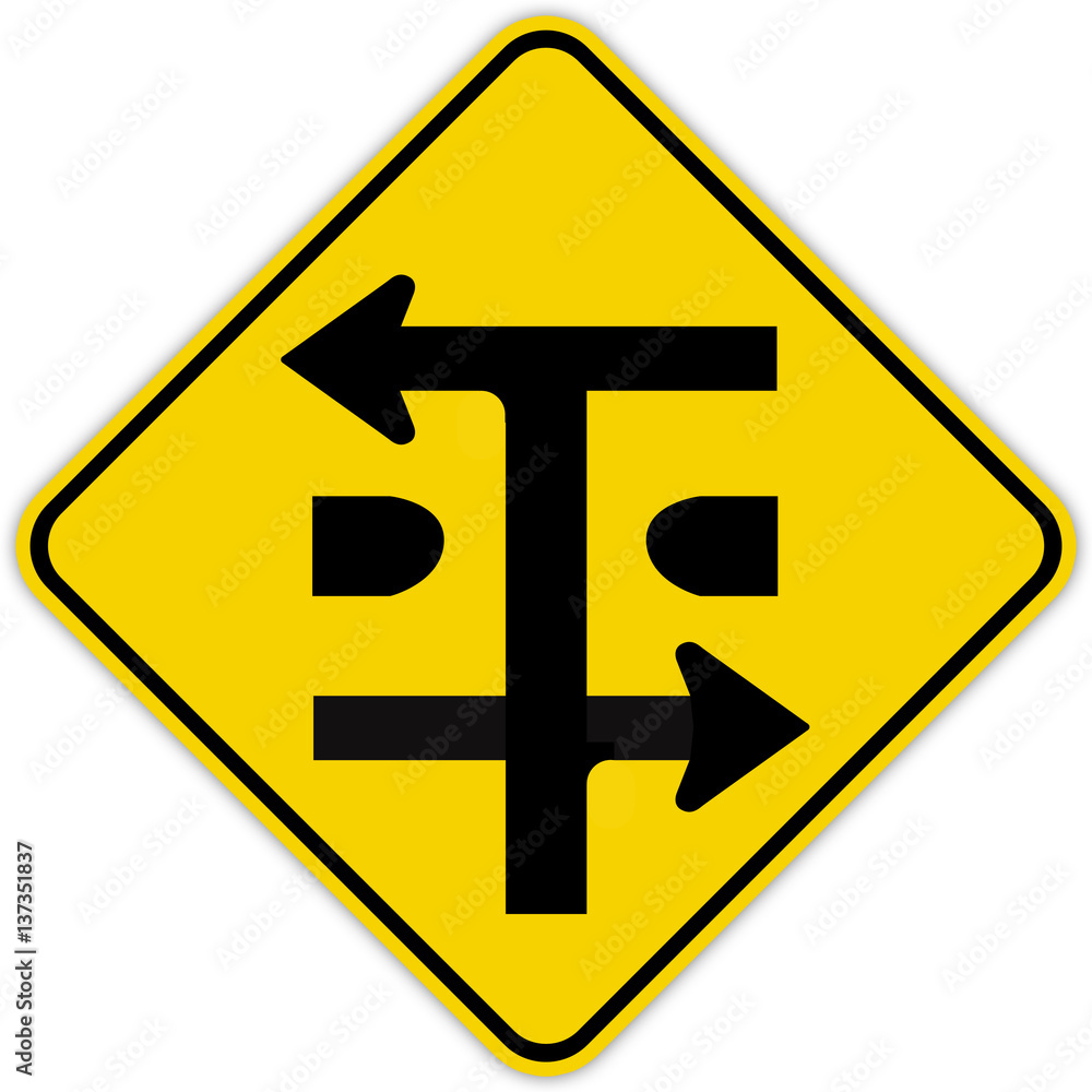 Panneau routier au Québec : Intersection Panneau routier au Québec : Intersection
