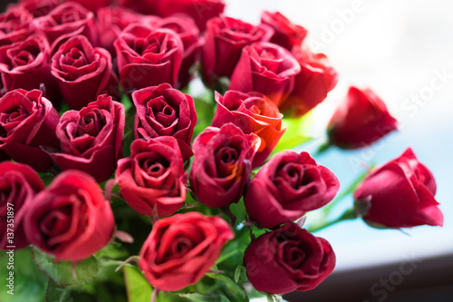 Red roses on Valentine s Day.