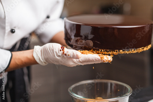 cake covered in chocolate