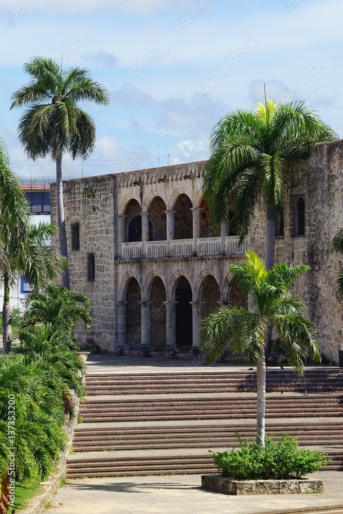 Alcazar de Colon in zona colonial of Santo Domingo, Dominican Republic.