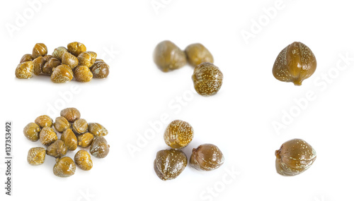 Photos Collections of capers  isolated