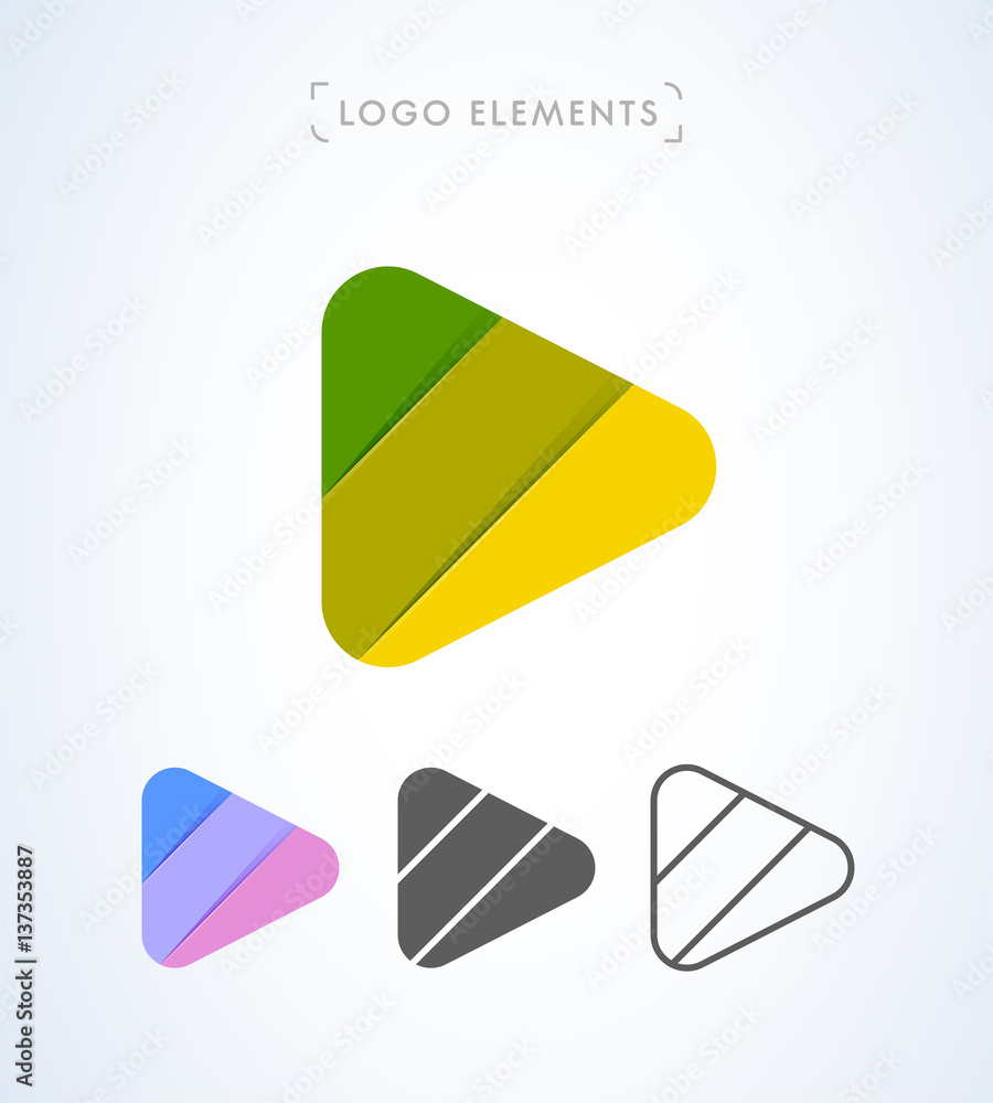Vector abstract origami play button logo. Can be used as an app icon and company corporate identity. Vector abstract origami play button logo. Can be used as an app icon and company corporate identity.