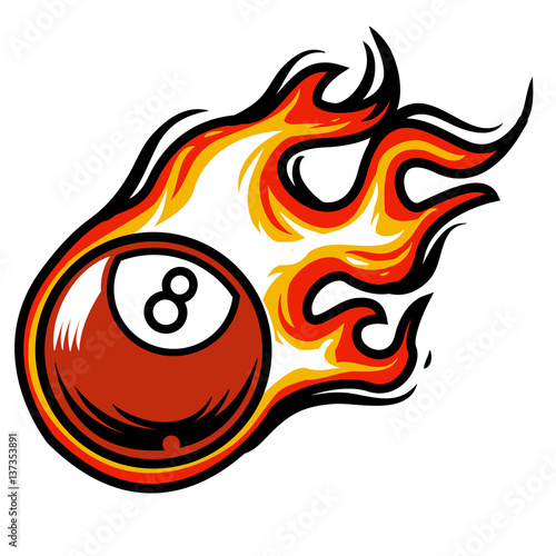 Fire Billiad ball logo sports