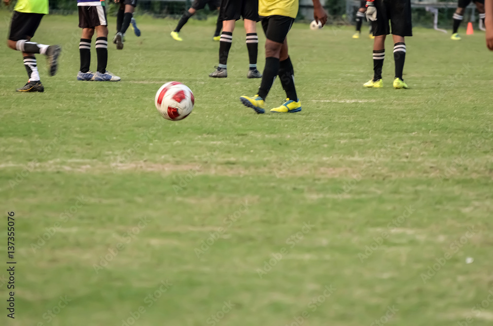 Boys playing soccer