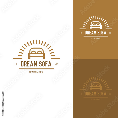 Icon or logo template for furniture shop, company, manufacturer. Symbol for corporate branding identity. Label inspiration for advertising, business, web design. Vector illustration.