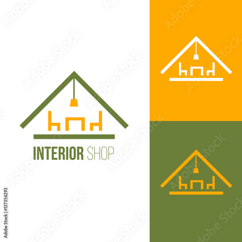 Icon or logo template for furniture shop, company, manufacturer. Symbol for corporate branding identity. Label inspiration for advertising, business, web design. Vector illustration.