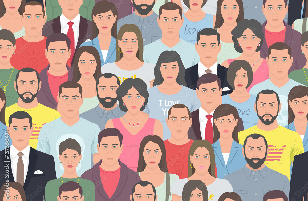 Group of people seamless pattern Group of people seamless pattern