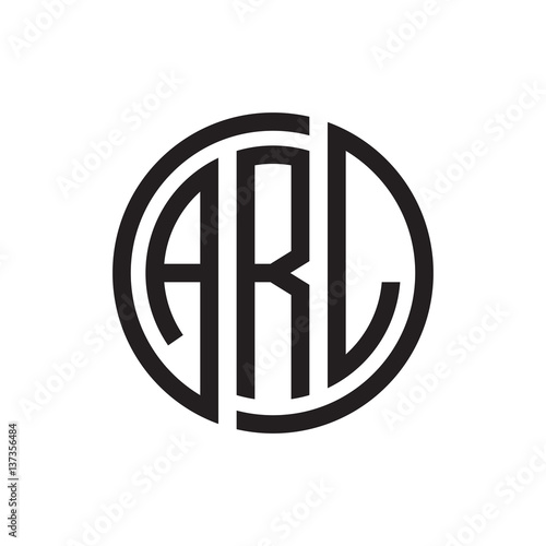 initial three letter logo circle black