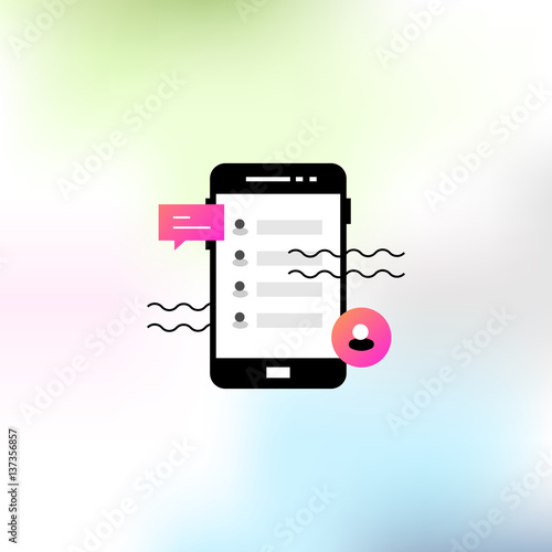 Vector illustration on the theme of mobile applications