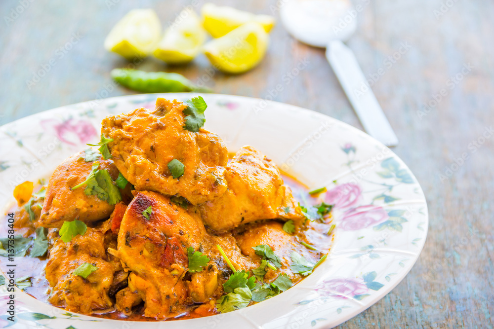 Chicken Handi - a popular and famous Indian chicken curry dish. Chicken Handi - a popular and famous Indian chicken curry dish.