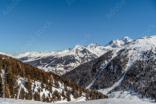 Views of the ski area Les arcs  France.