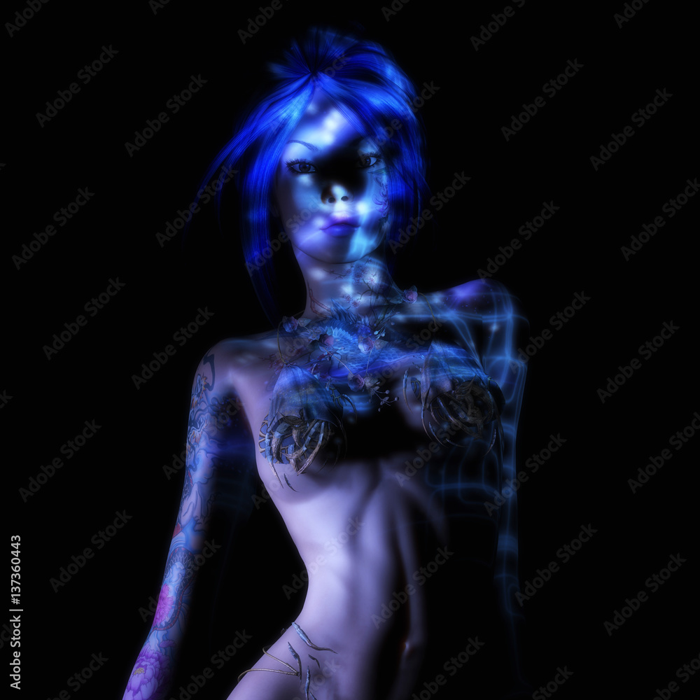 Digital 3D Illustration, 3D Rendering of a Fantasy Woman Digital 3D Illustration, 3D Rendering of a Fantasy Woman