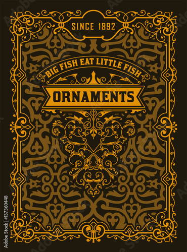 Vintage logo template, Business Identity with Flourishes Elegant Design Elements. Vector layered