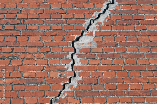 Texture red brick wall