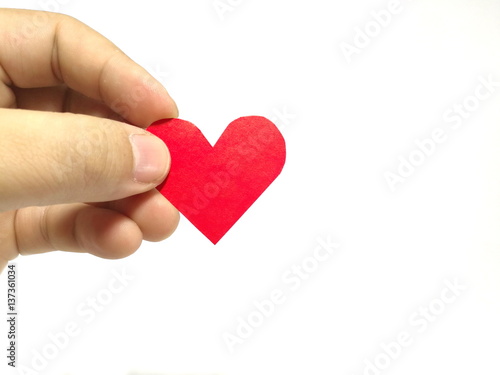 hand hold paper heart