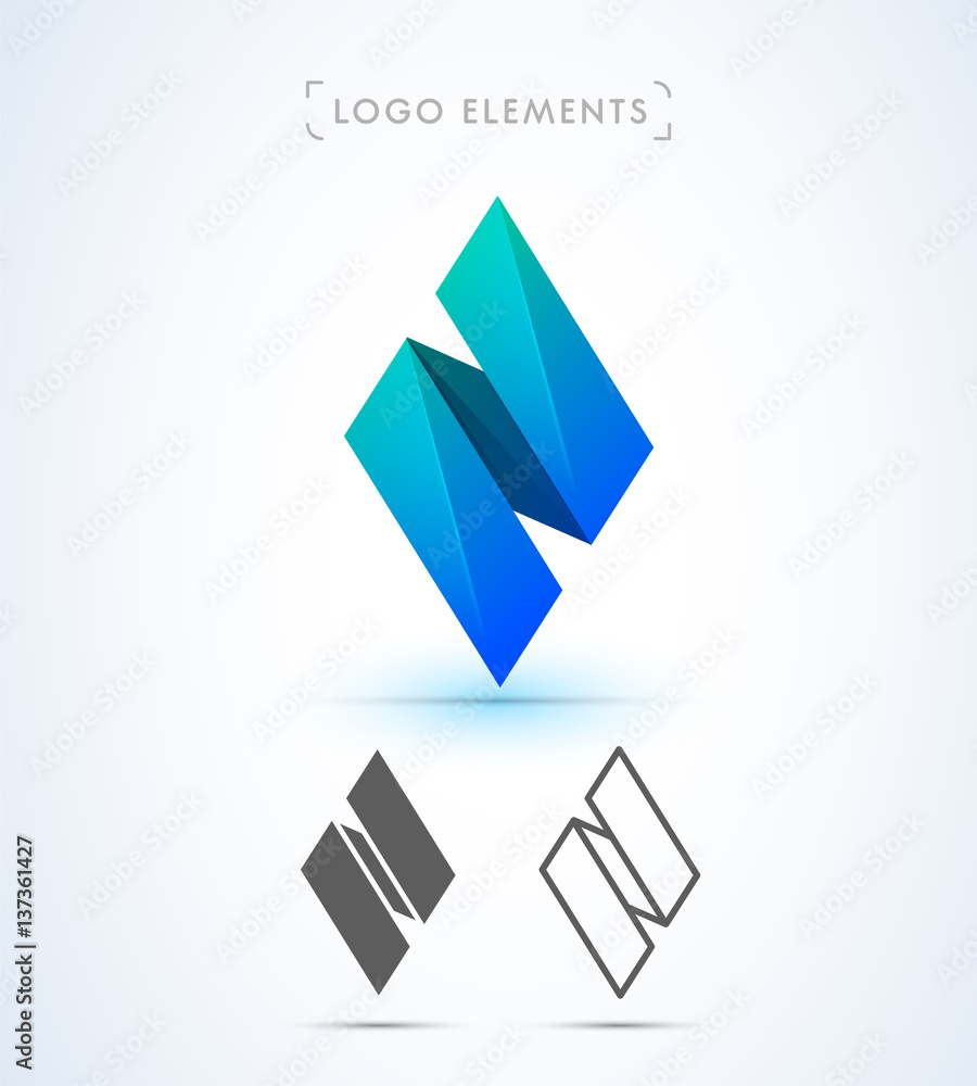 Vector abstract glossy ribbon logo. Can be used as an app icon and company corporate identity. Vector abstract glossy ribbon logo. Can be used as an app icon and company corporate identity.
