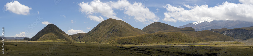 Hummocky ground at the base of Cotopaxi Volcano in the Ecuadorian Andes. The hummocks are volcanic debris avalanche deposits.