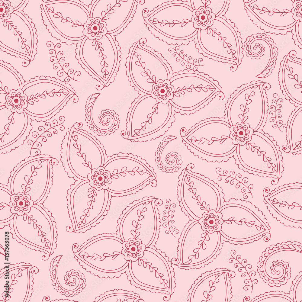 Vector seamless pattern with indian elements. Elements are hidden under ...