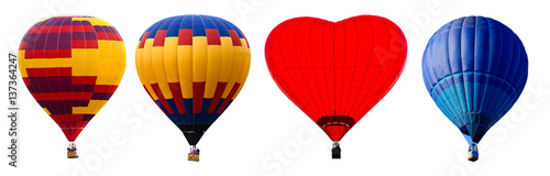 Fotografie, Tablou colorful hot air balloons isolated on white background