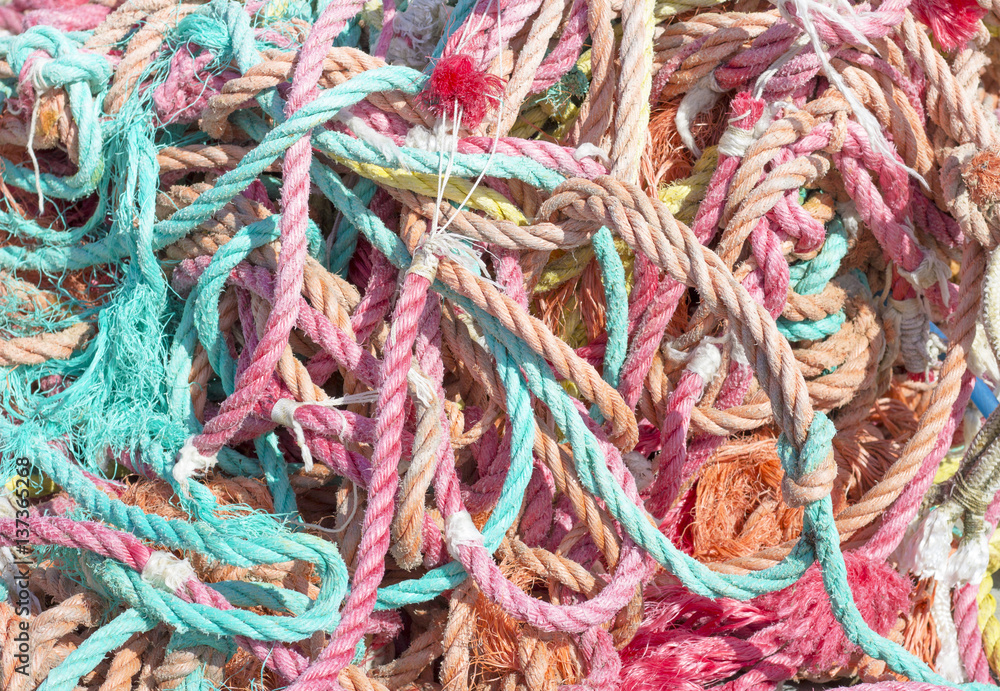 Multi-colored ropes. Background