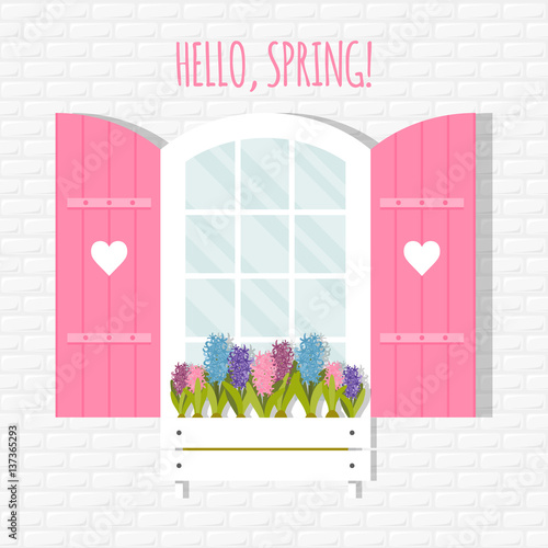 window and shutters. Vector illustration