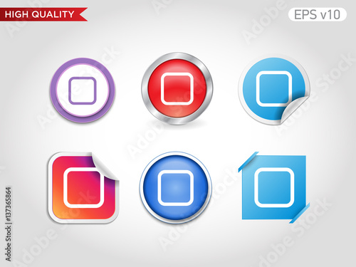 Cube icon. Button with cube icon. Modern UI vector.