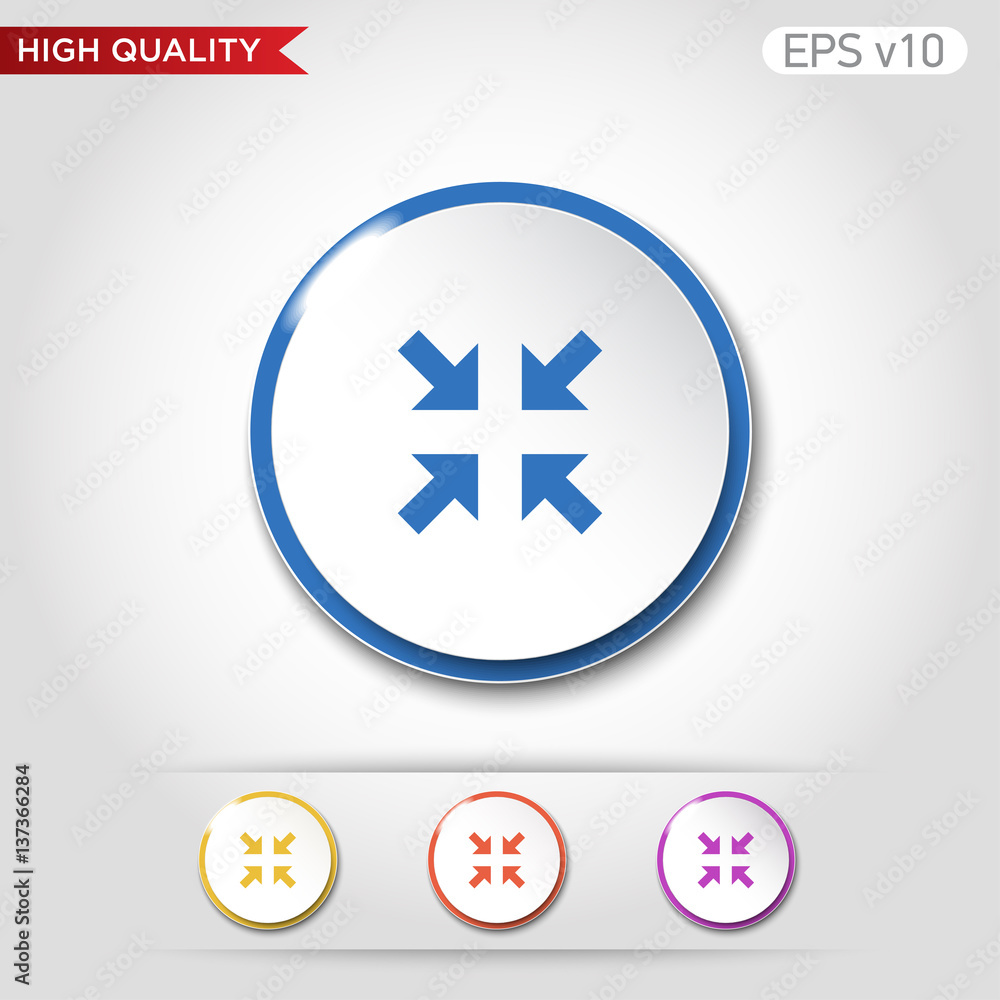 Fototapeta premium Middle arrows icon. Button with middle aroows icon. Modern UI vector.