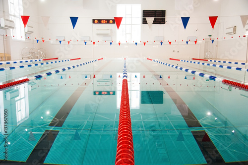 Lanes of a competition swimming pool