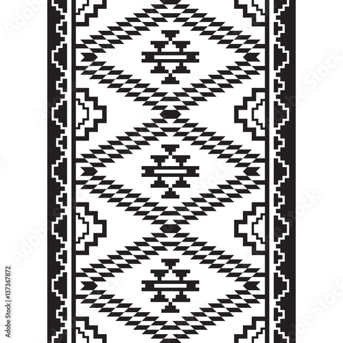 American Indians tribal pattern, black and white colors.