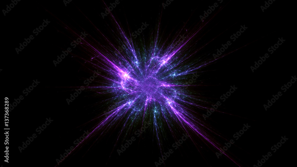 3D rendering abstract fractal light background