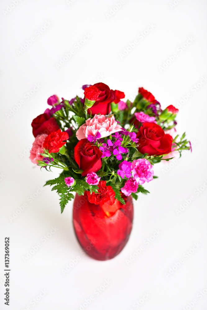 Obraz premium Red flowers bouquet