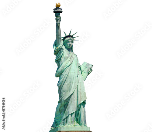 Fotografie, Tablou Statue of Liberty in New York isolated on white