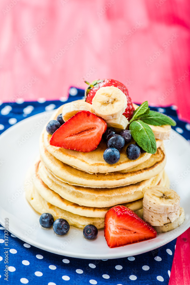 Pancakes with blueberries Pancakes with blueberries