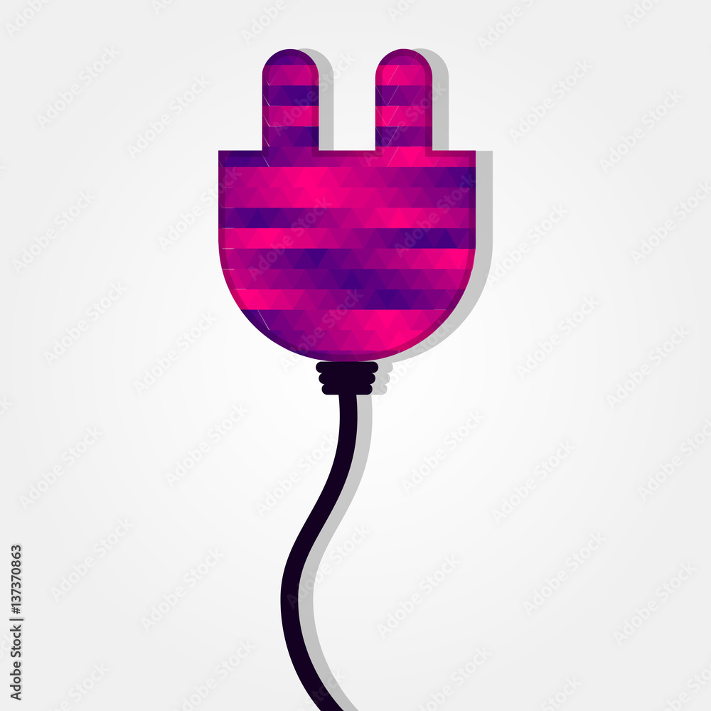 Power socket with colorful triangles Power socket with colorful triangles