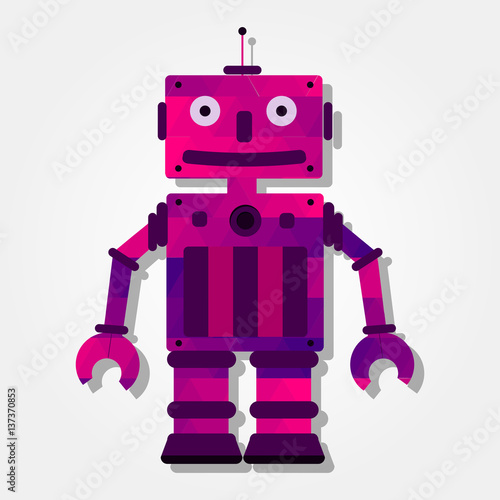 Robot with colorful triangles