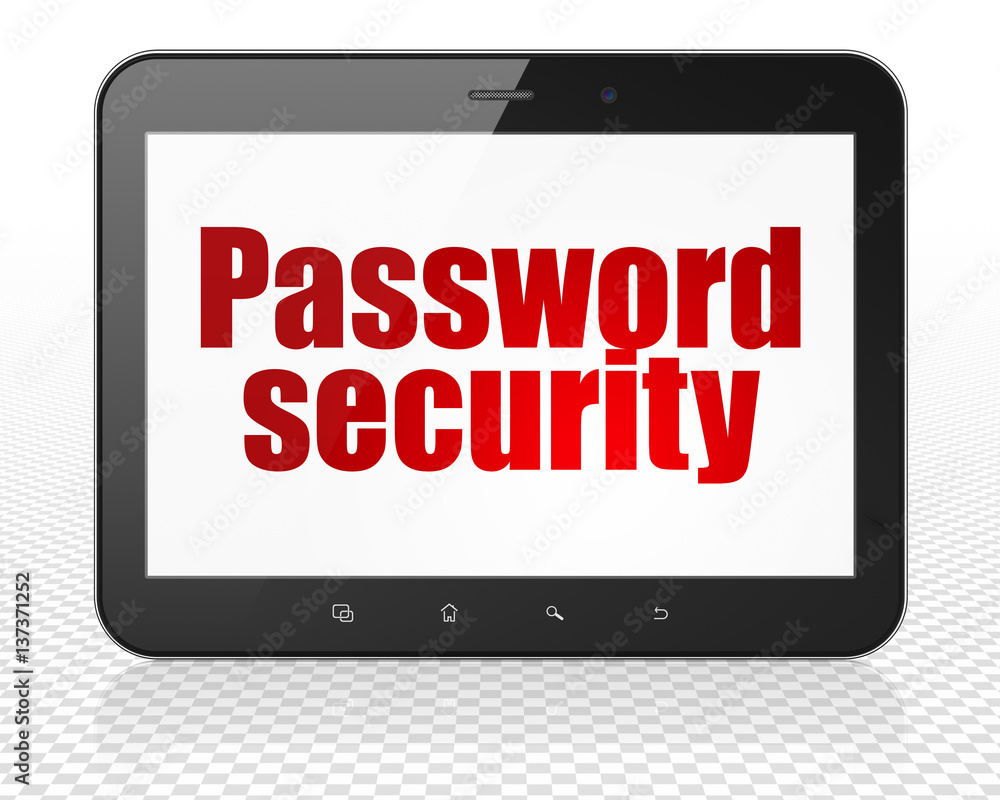 Safety concept: Tablet Pc Computer with Password Security on display Safety concept: Tablet Pc Computer with Password Security on display