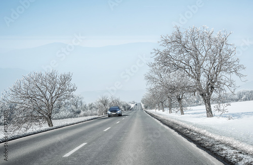 Mountain road in winter. © Denis Rozhnovsky